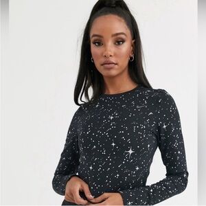 Nike Pro Women's Black Starry Long Sleeve Training Top NWT sz Medium